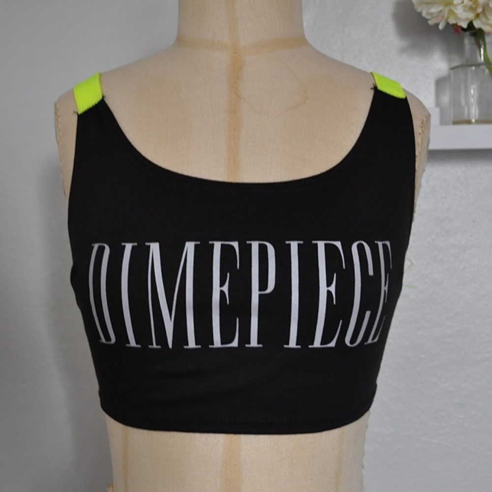 Dimepiece Neon Black Crop Top / Bralette